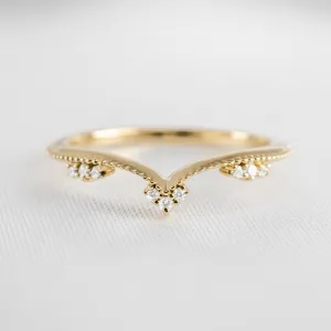 The Matilda Vintage Chevron Wedding Ring