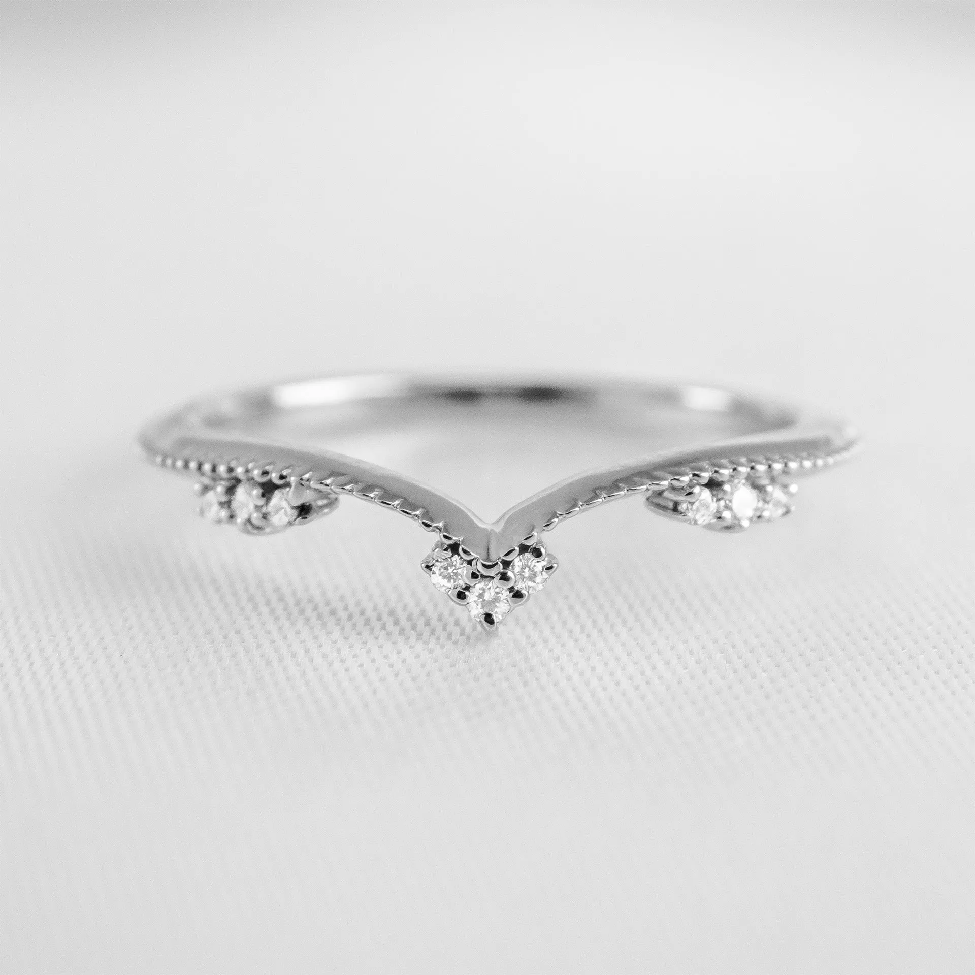 The Matilda Vintage Chevron Wedding Ring