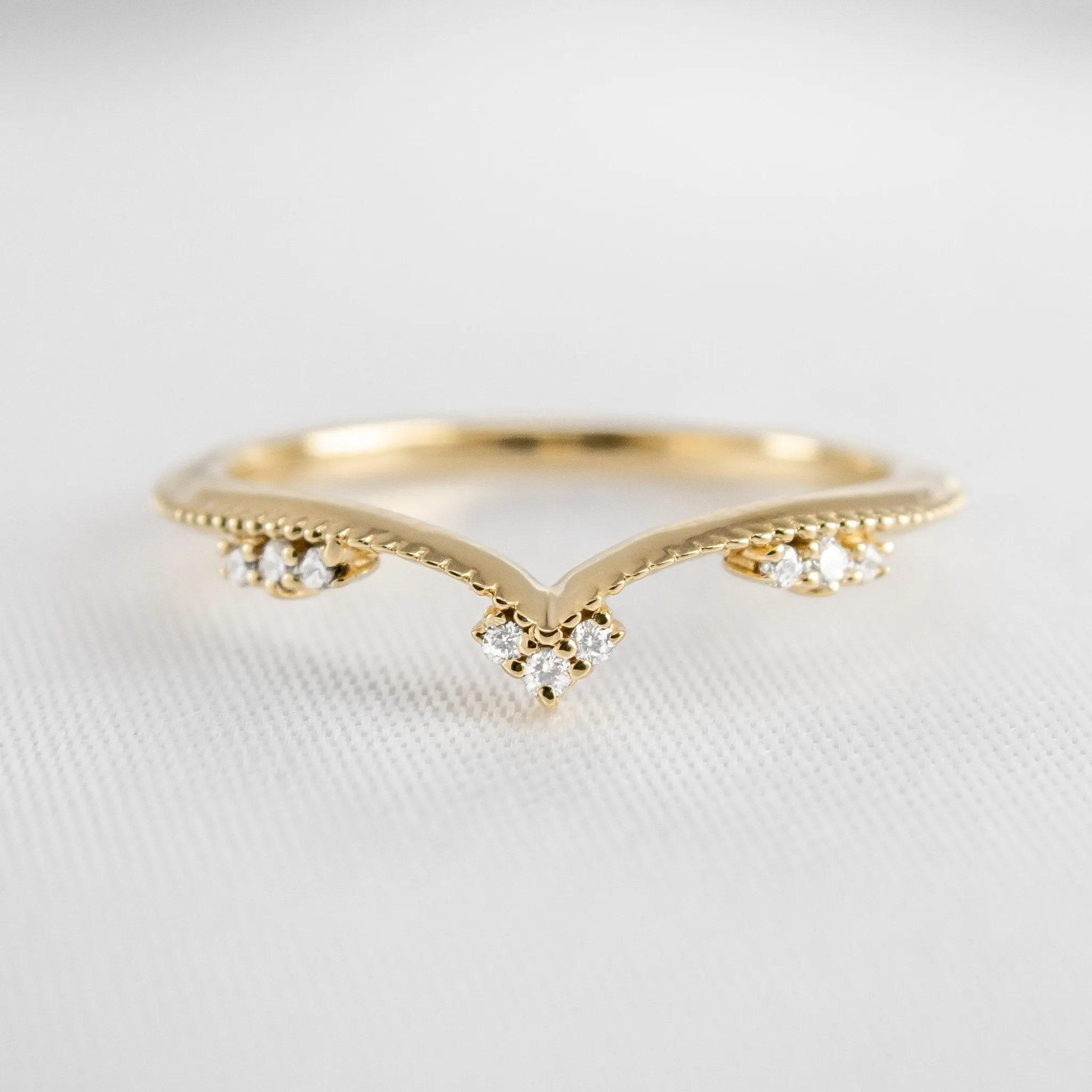 The Matilda Vintage Chevron Wedding Ring