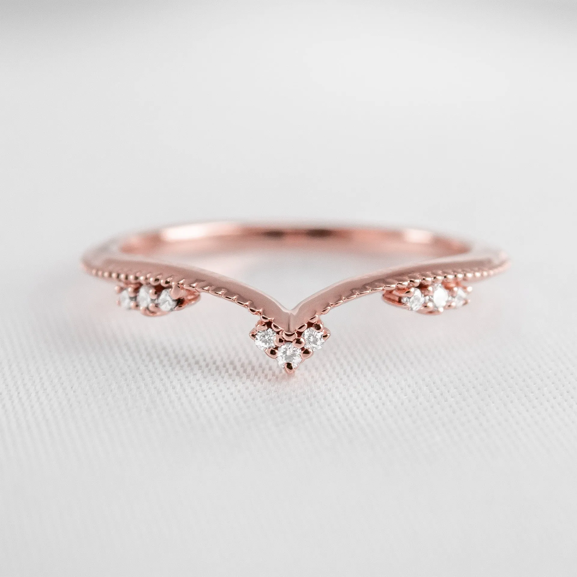The Matilda Vintage Chevron Wedding Ring