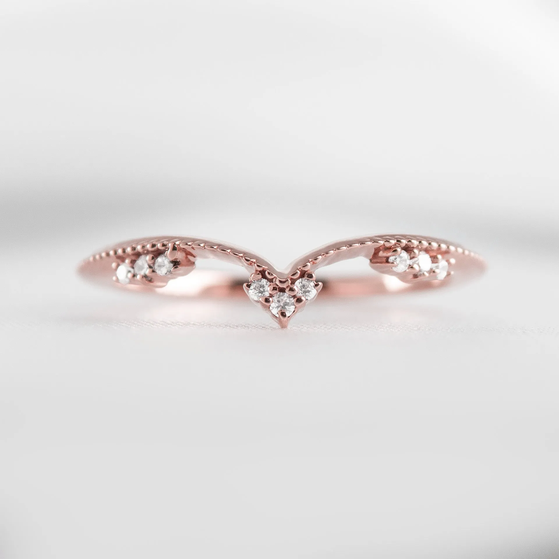 The Matilda Vintage Chevron Wedding Ring