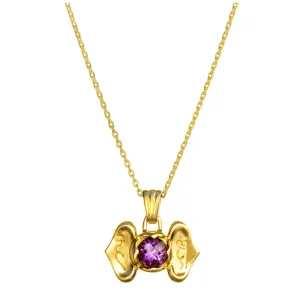 Third eye chakra pendant with amethyst gold-plated