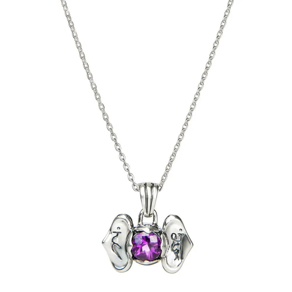 Third eye chakra pendant with amethyst silver
