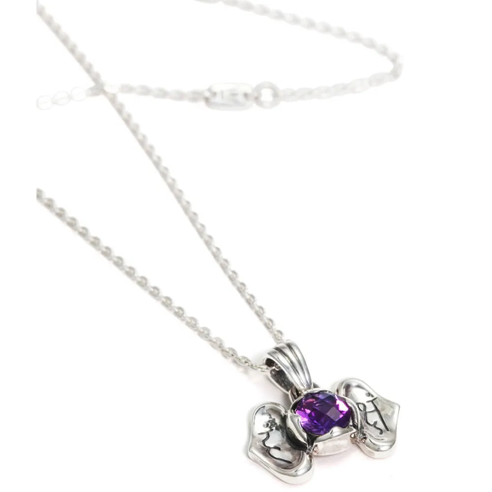 Third eye chakra pendant with amethyst silver