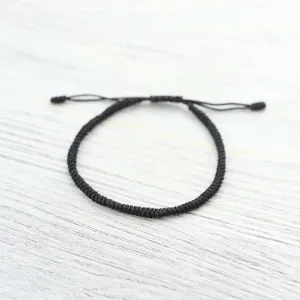 Tibetan Traditions Black Knotted Bracelet