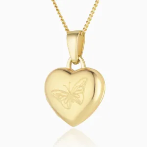 Tiny Gold Butterfly Locket