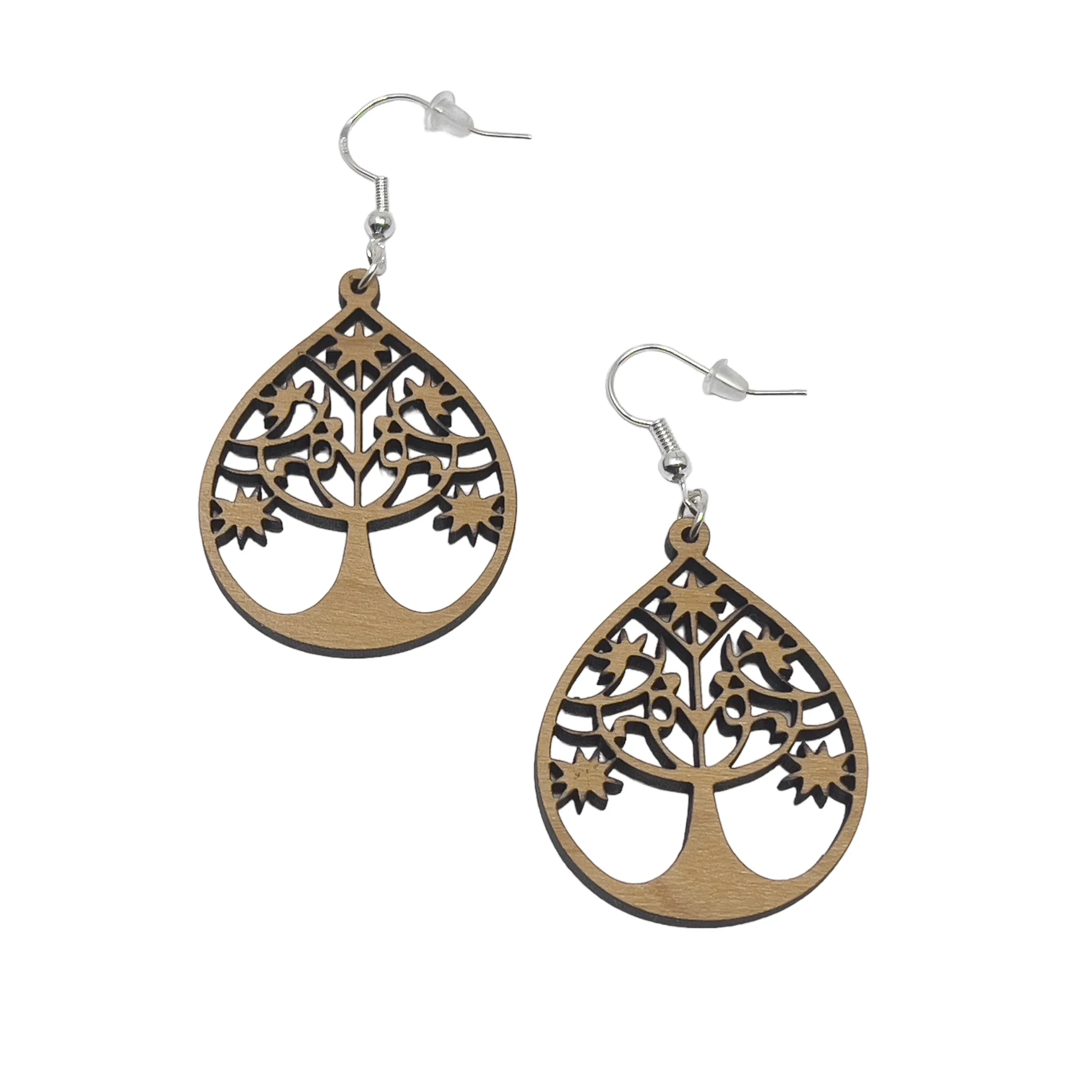Tree of Life Earrings, Rustic Dangle Earrings, Boho Tree Earrings, Cute Winter Holiday Earring, Nature Wood Earring, Country Western Jewelry
