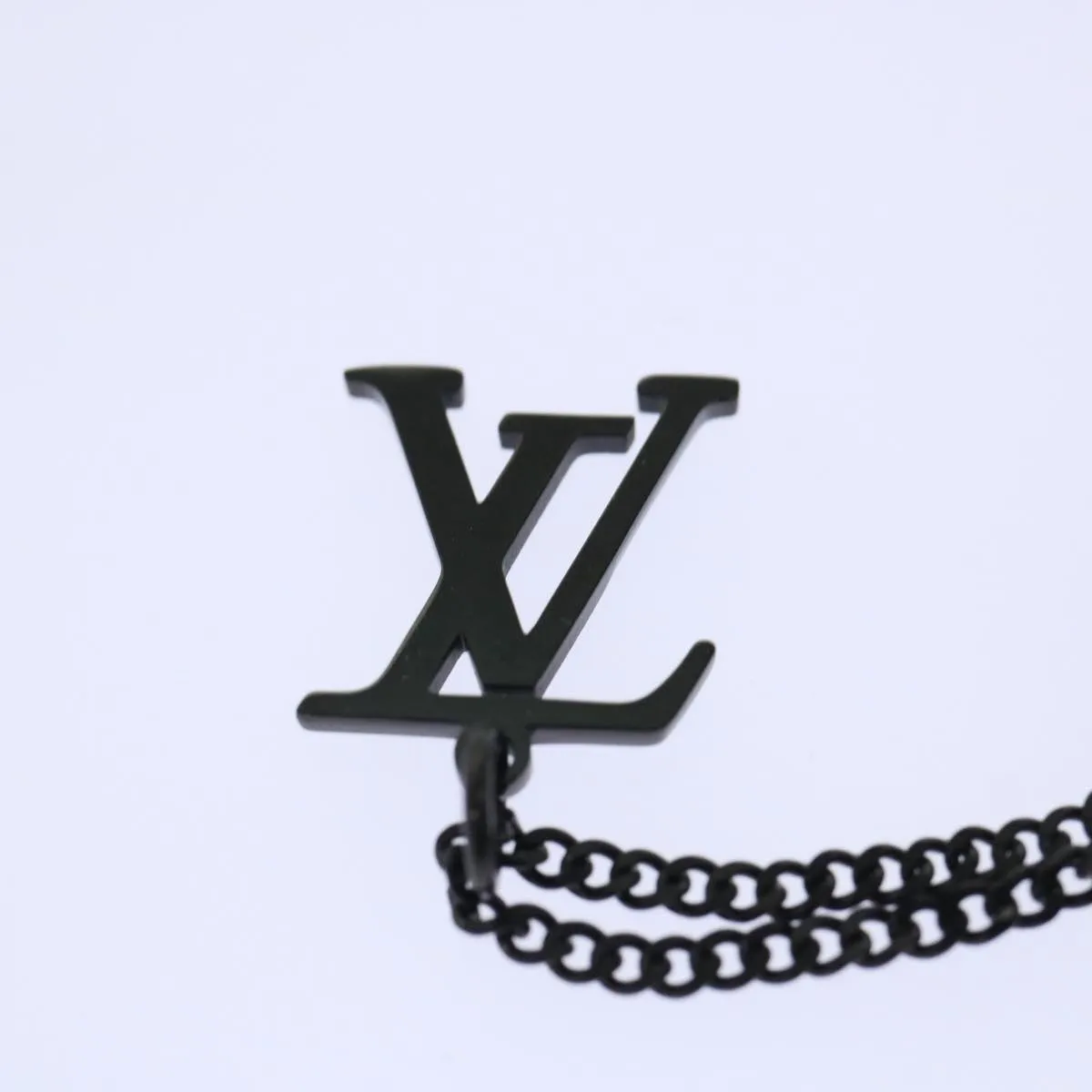 Trendy Inspired Louis Vuitton Adjustable Collier Lv Upside Down Necklace Black M62683 Auth 52449