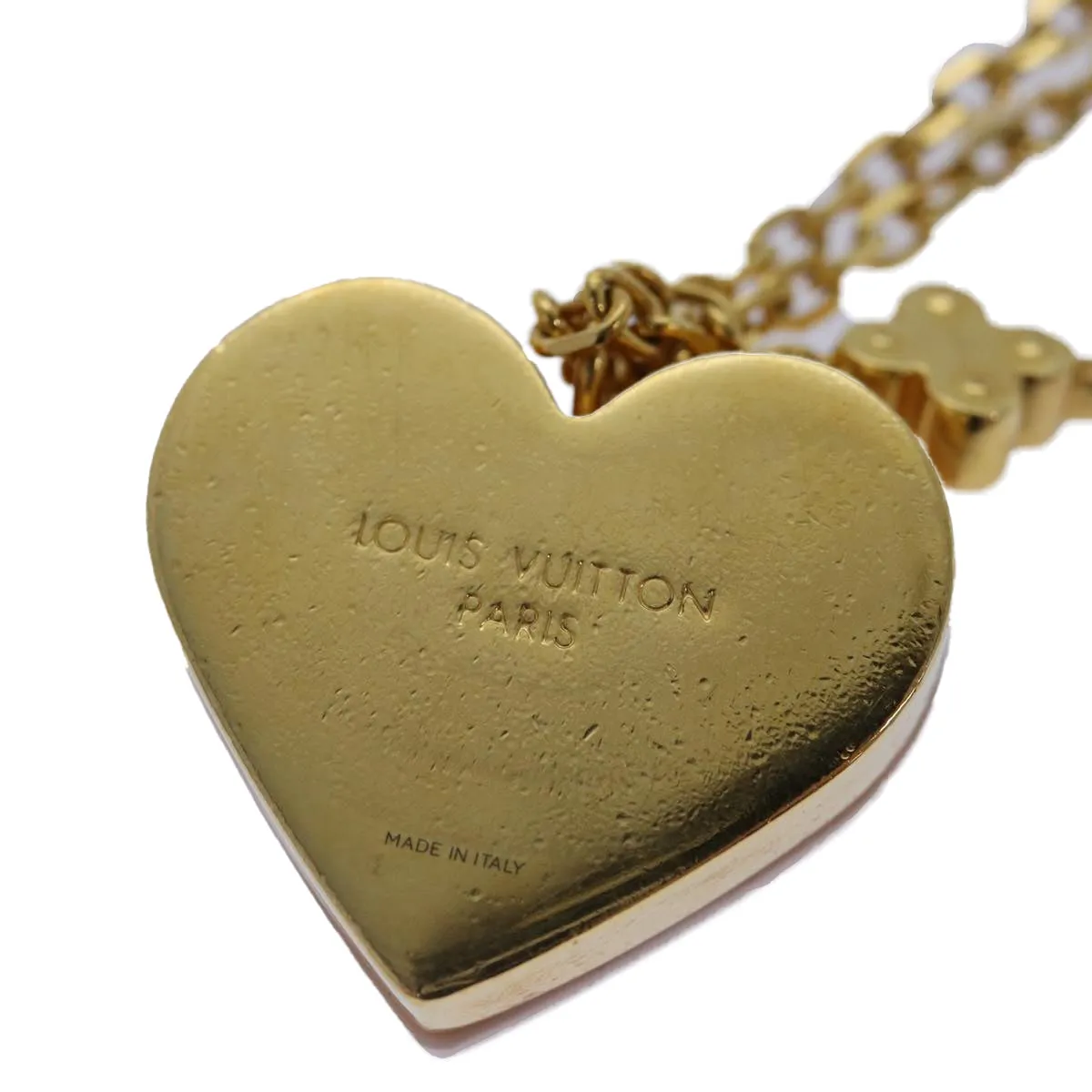 Trendy Inspired Louis Vuitton Pandantif Rock Me Necklace Necklace Metal Gold Pink Lv Auth 87373