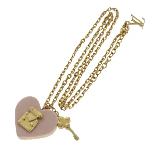 Trendy Inspired Louis Vuitton Pandantif Rock Me Necklace Necklace Metal Gold Pink Lv Auth 87373