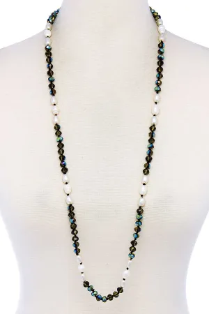 Trendy Multi Beaded Long Necklace