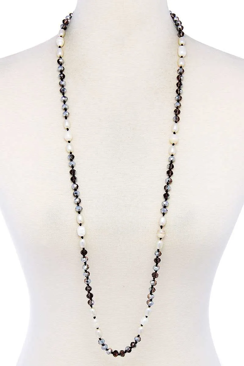 Trendy Multi Beaded Long Necklace