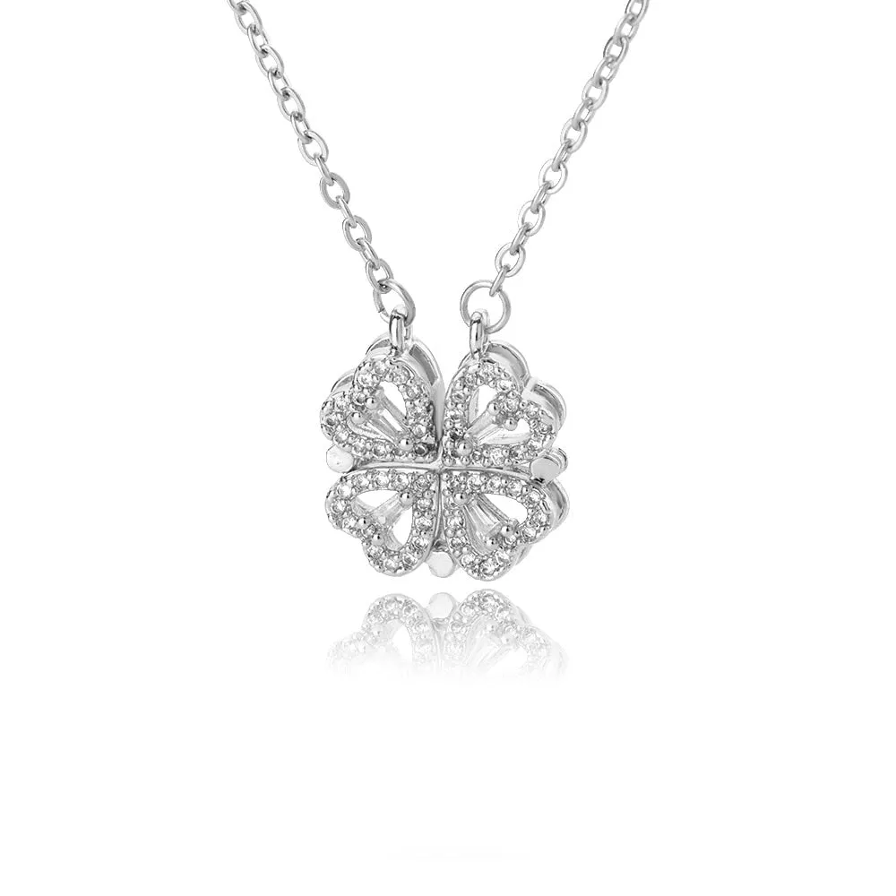 Trendy Vintage Lucky Four Leaf Clover Necklaces for Women