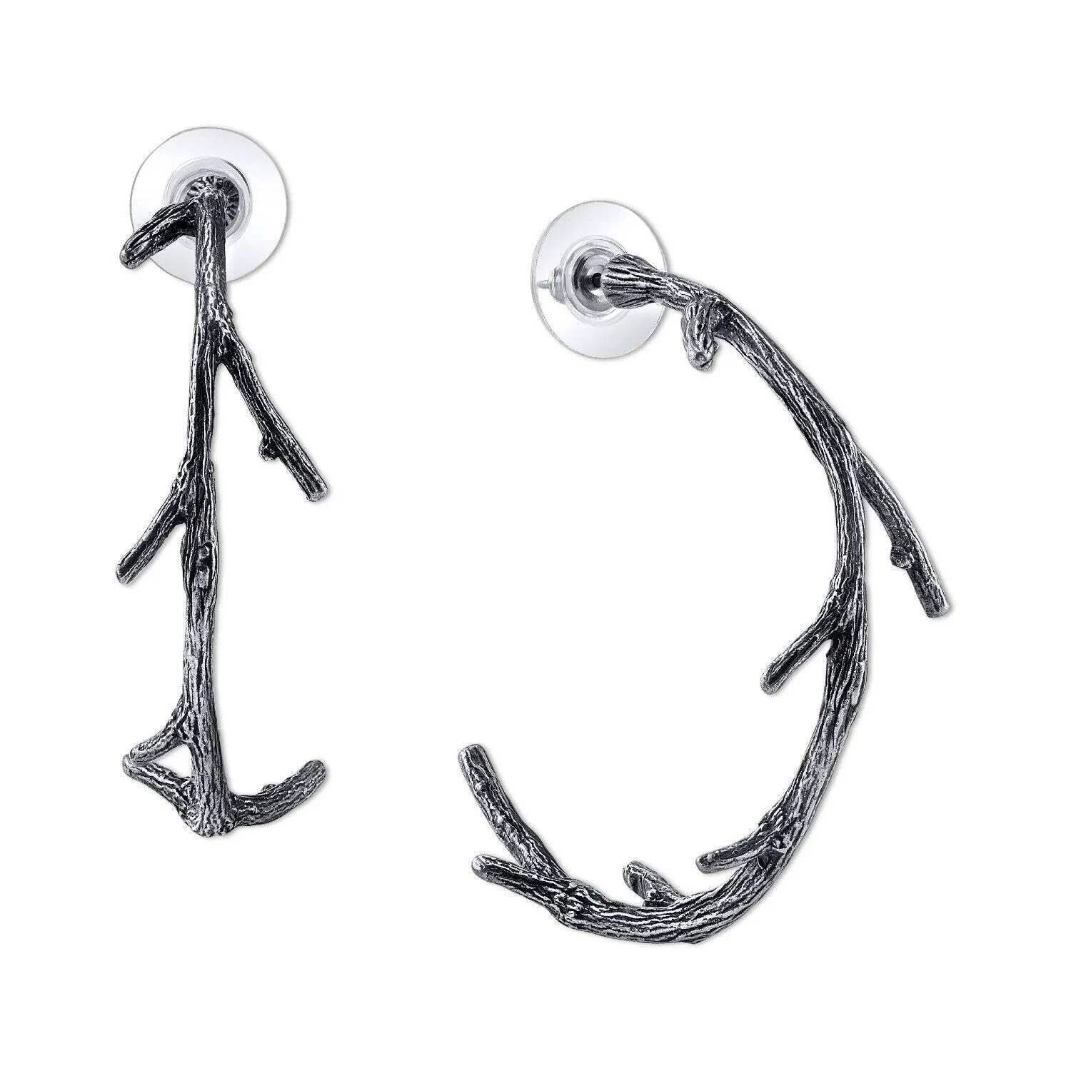 T.R.U. Large Tree Branch Hoop Earrings