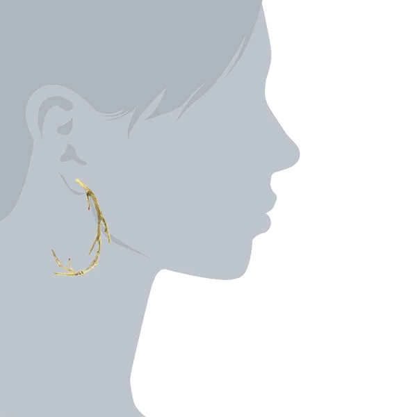 T.R.U. Large Tree Branch Hoop Earrings