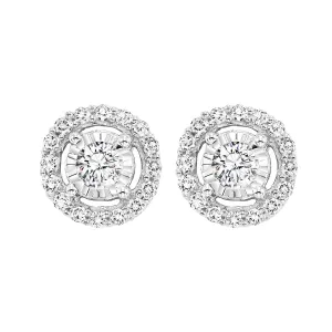 True Reflections Halo Diamond Earrings .10 Cttw