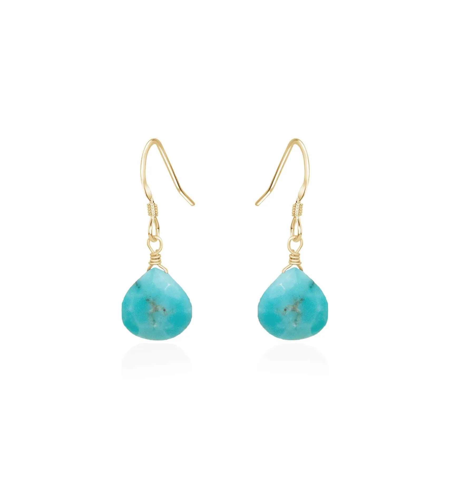 Turquoise Gemstone Teardrop Dangle Earrings