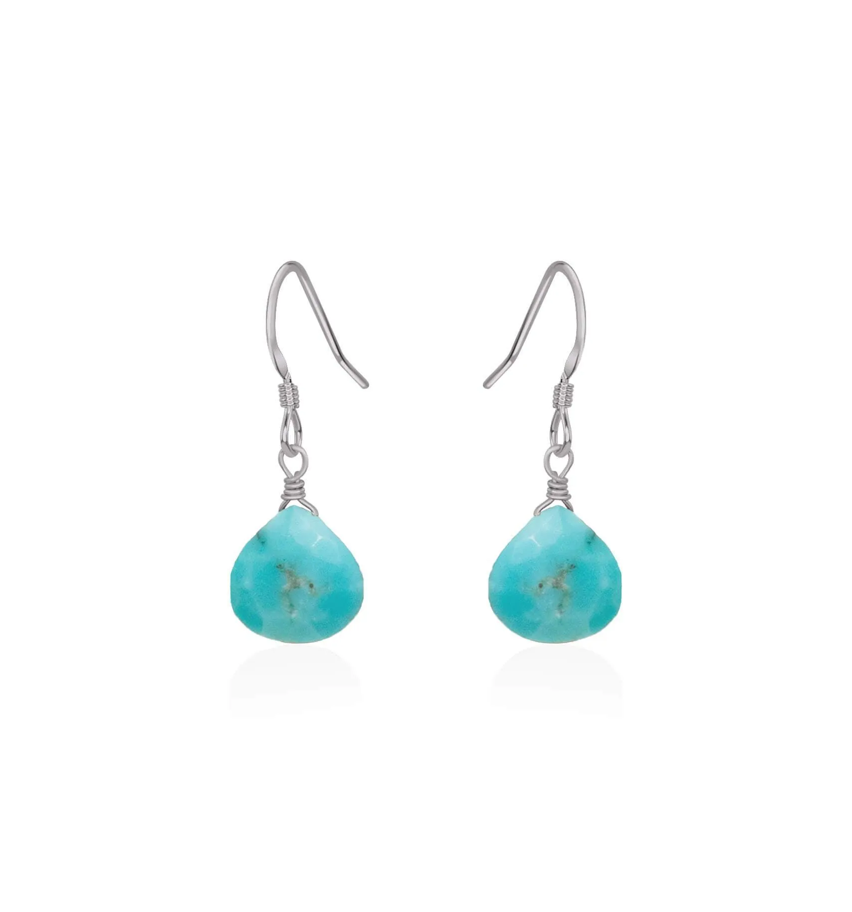 Turquoise Gemstone Teardrop Dangle Earrings