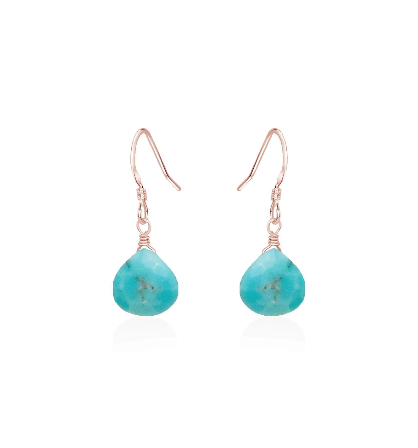 Turquoise Gemstone Teardrop Dangle Earrings