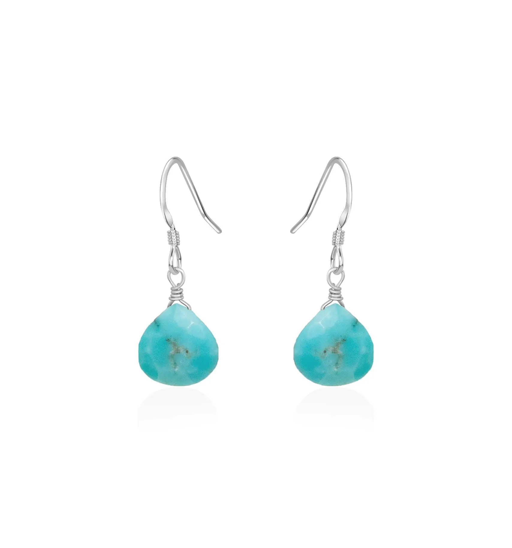 Turquoise Gemstone Teardrop Dangle Earrings