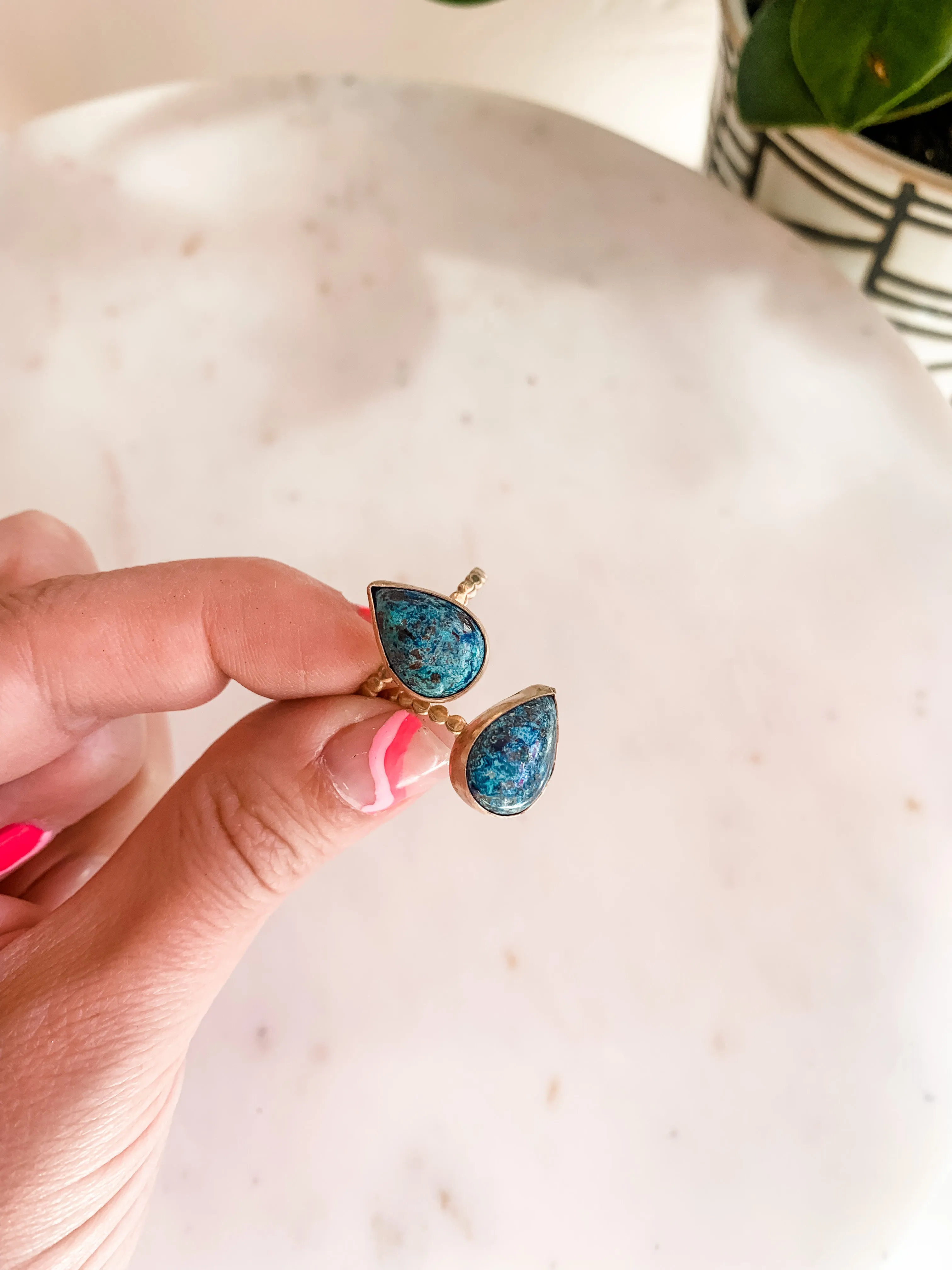 Turquoise Teardrop Delicate Ring