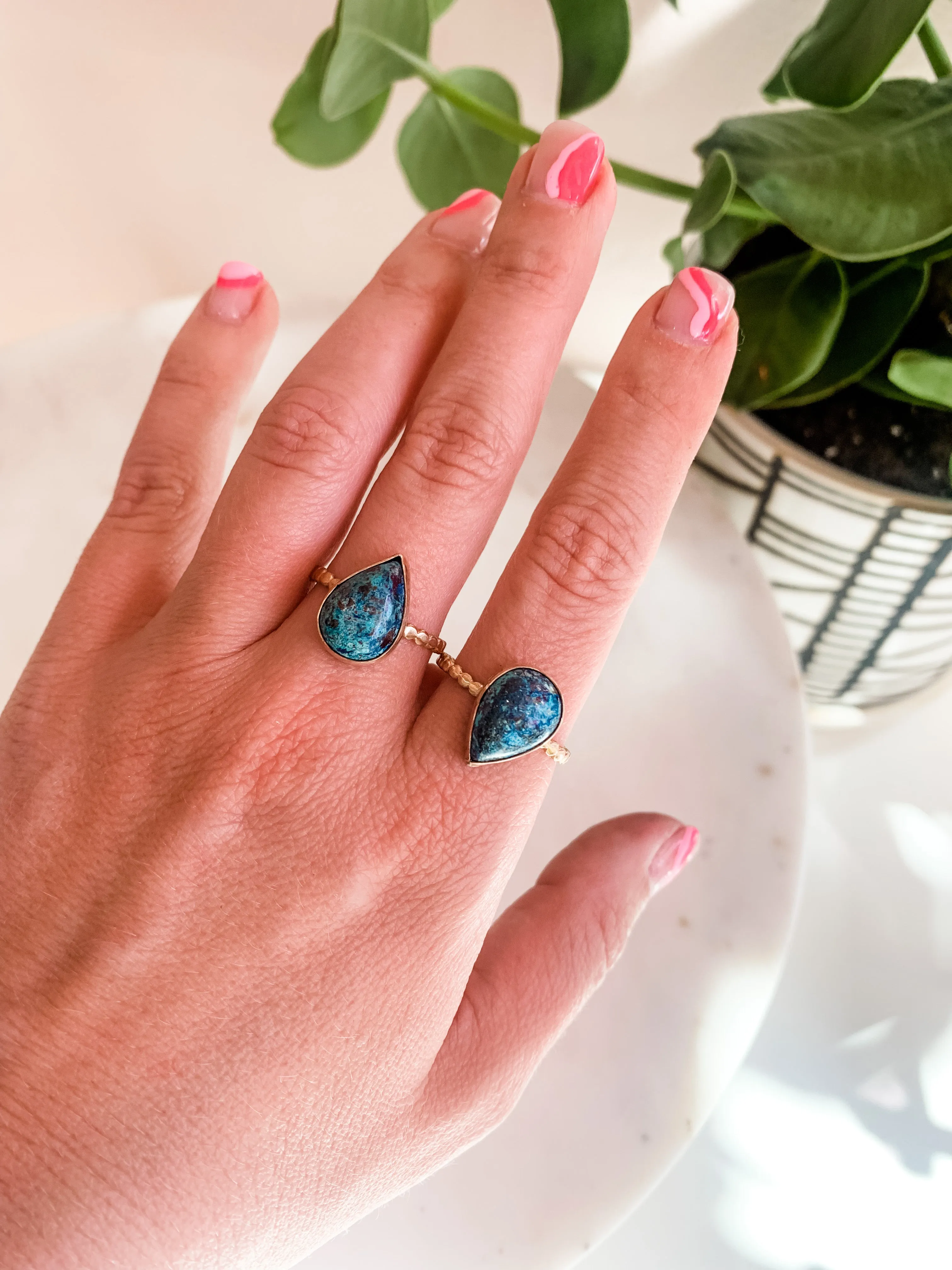 Turquoise Teardrop Delicate Ring