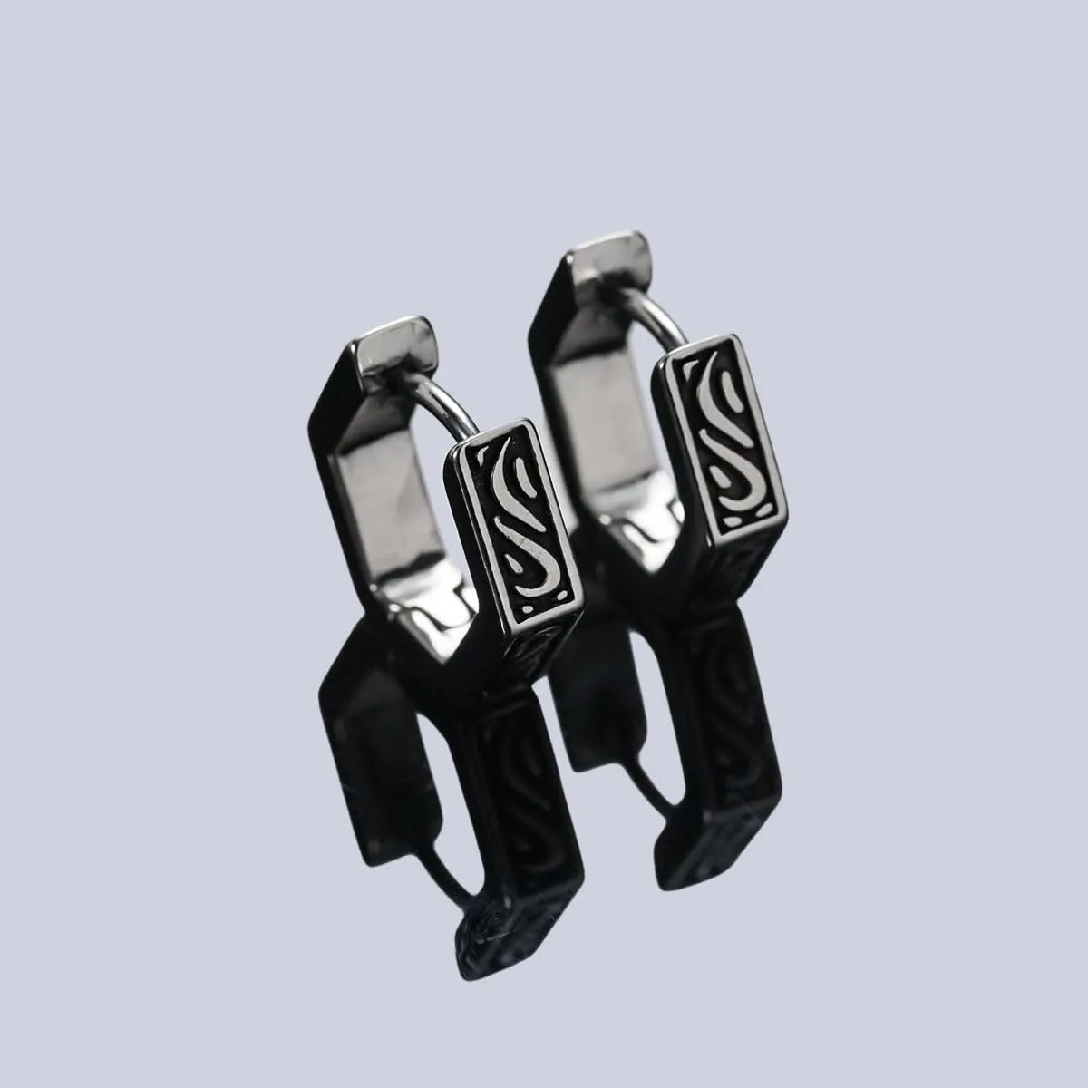 Unisex Lucky Cloud Hoop Earrings – Geometric Hexagon Design Jewelry
