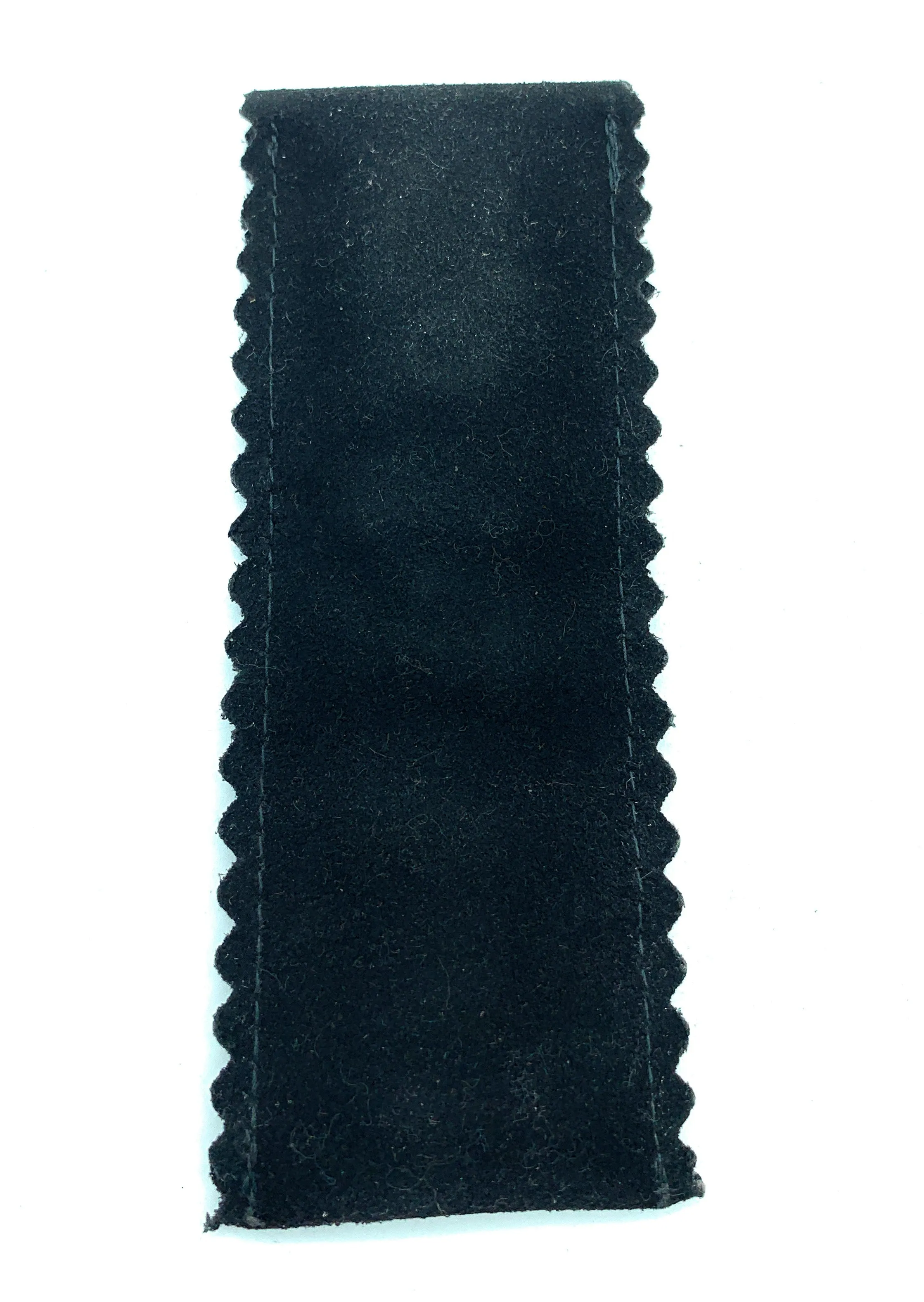 Vintage CARTIER Black Suede 5" x 2" Scalloped Edge Jewelry Pouch