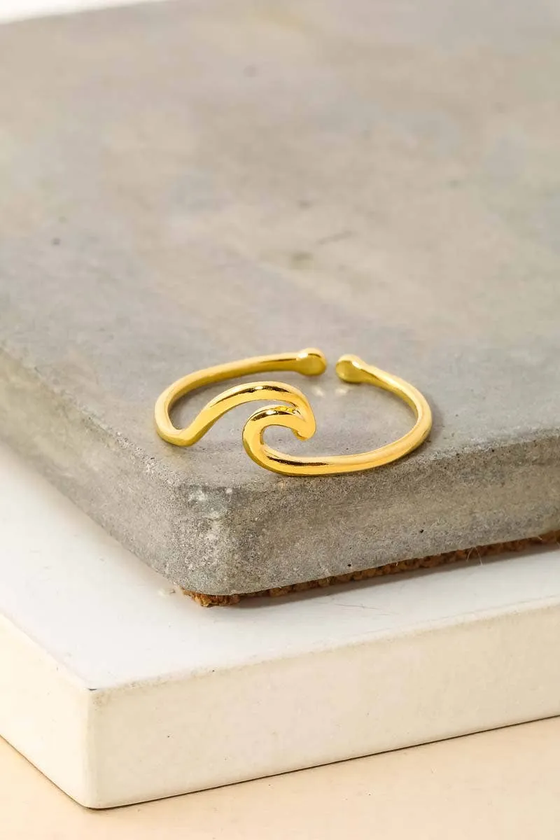 Wave Cutout Adjustable Ring