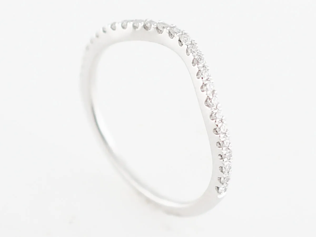 Wedding Band Modern .19 Round Brilliant Cut Diamonds in 14k White Gold