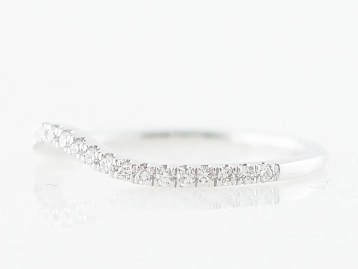 Wedding Band Modern .19 Round Brilliant Cut Diamonds in 14k White Gold