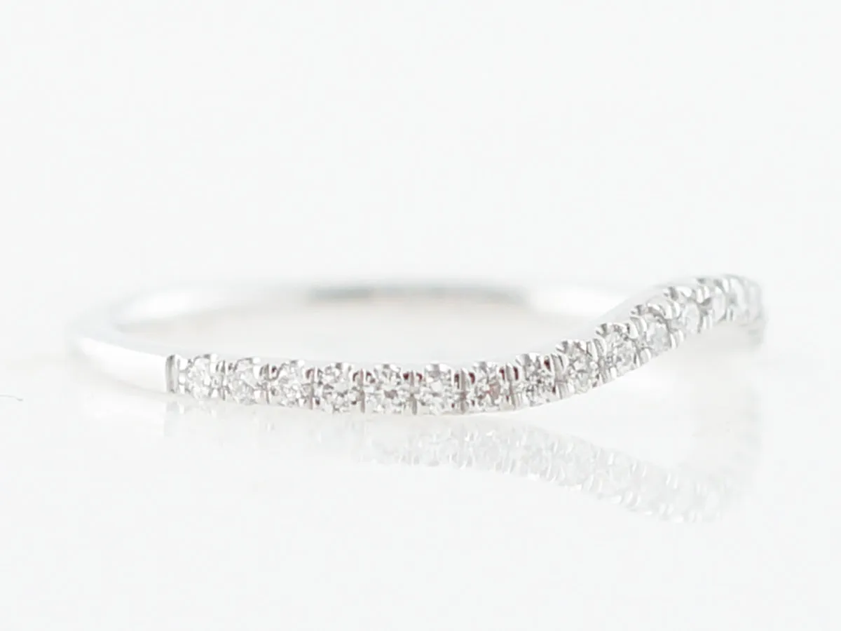 Wedding Band Modern .19 Round Brilliant Cut Diamonds in 14k White Gold