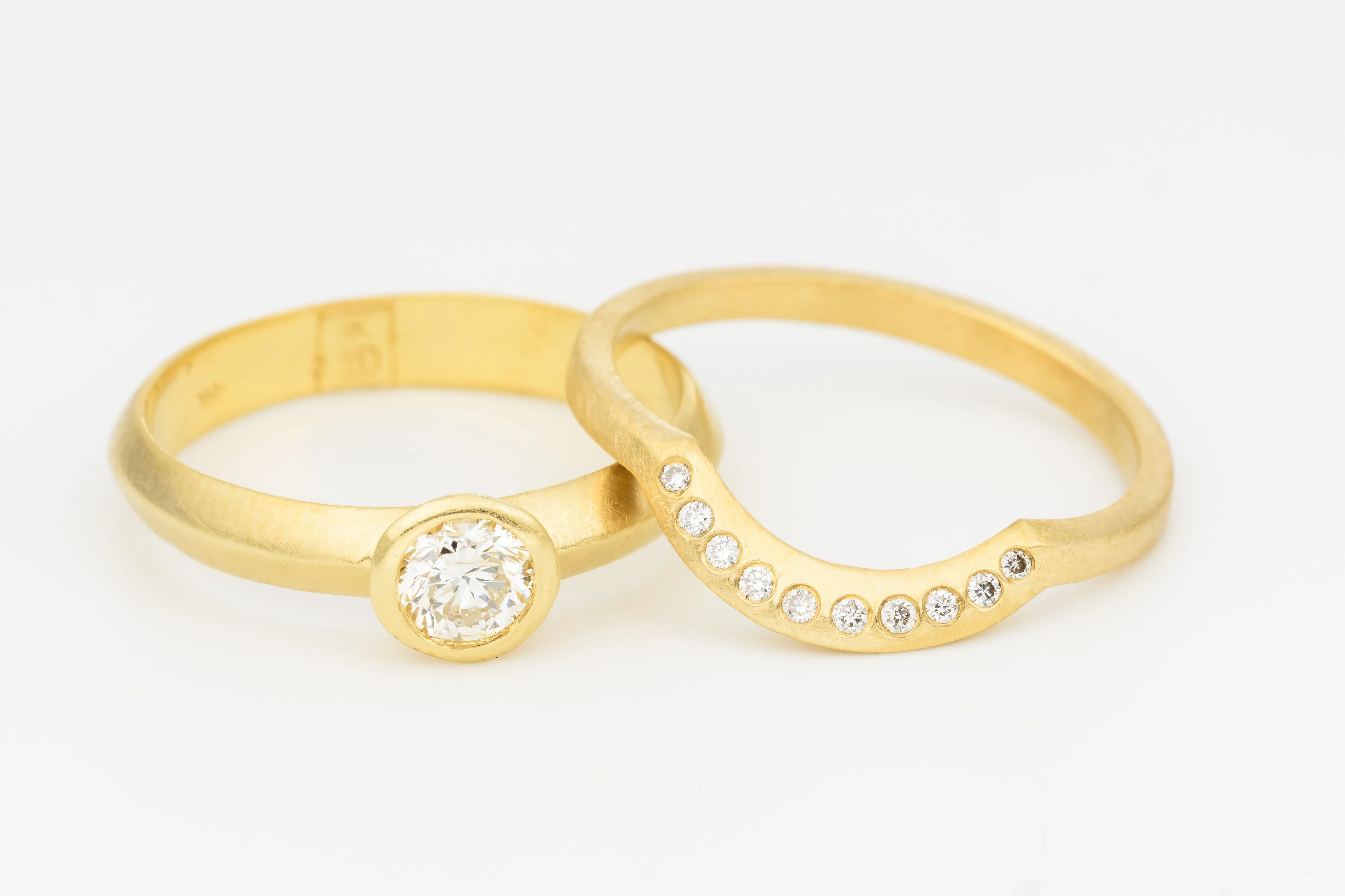 Wedding Rings Set  Diamonds