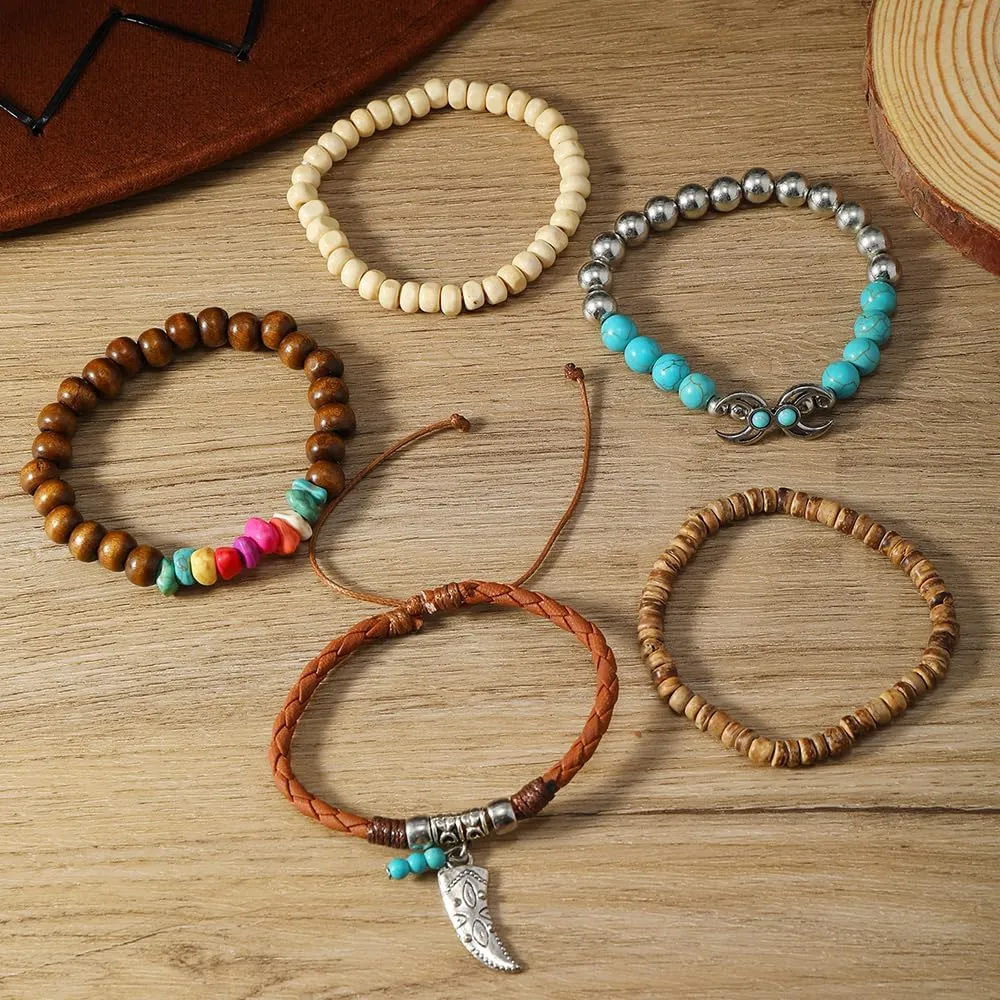 Western Bracelets for Women Cowgirl Turquoise Beaded Stretch Bracelets Vintage Turquoise Beaded Western Jewelry Bohemian Stackable Bracelet Country Concert Cowgirl Dresses Accessories