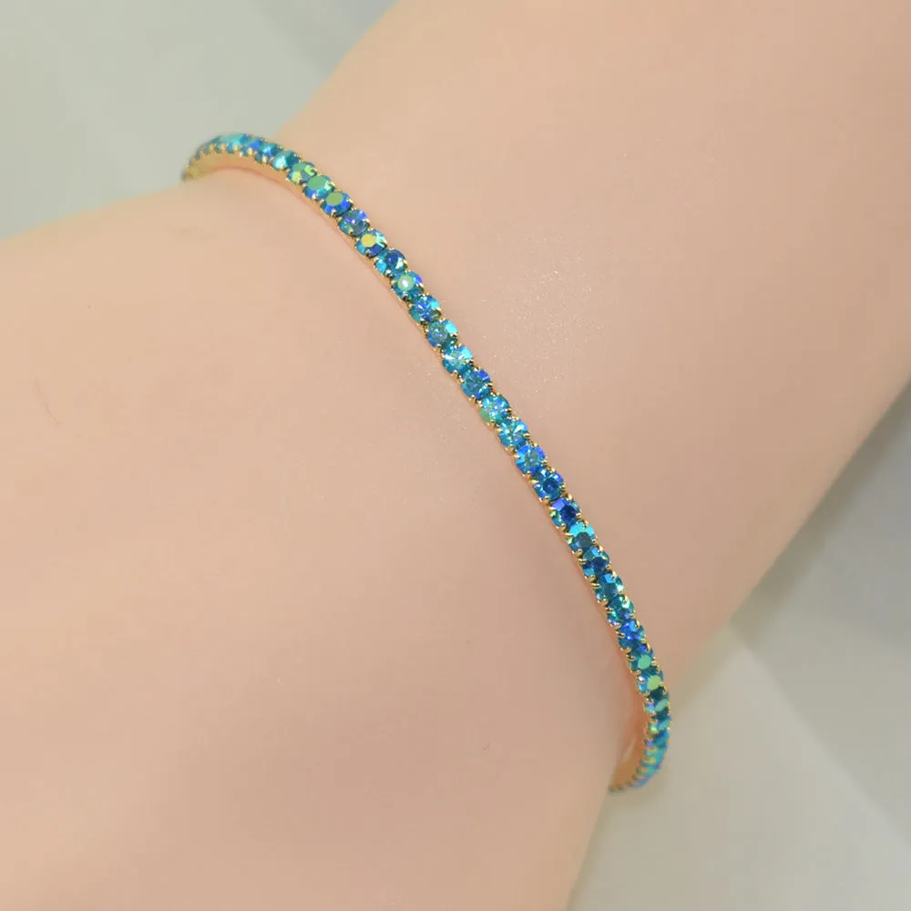 Wholesale 10Pcs/Pack Color Zircon Rhinestone Bracelet