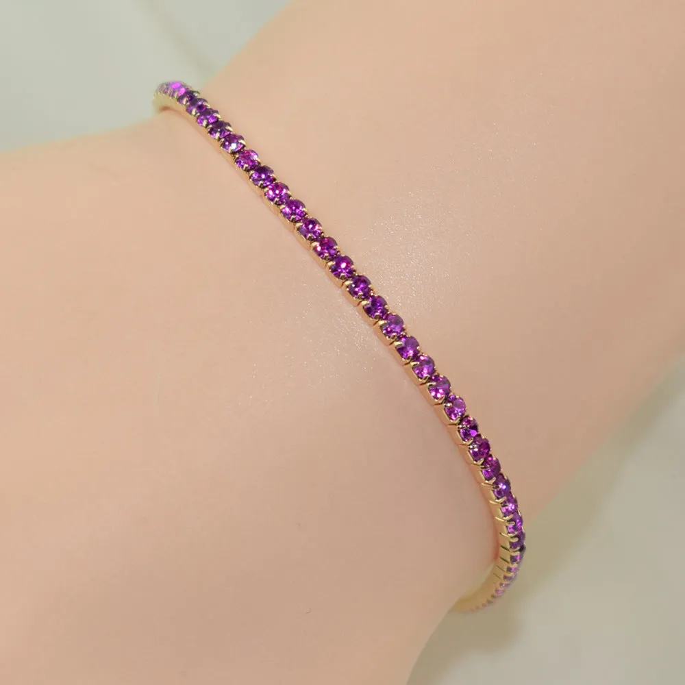 Wholesale 10Pcs/Pack Color Zircon Rhinestone Bracelet