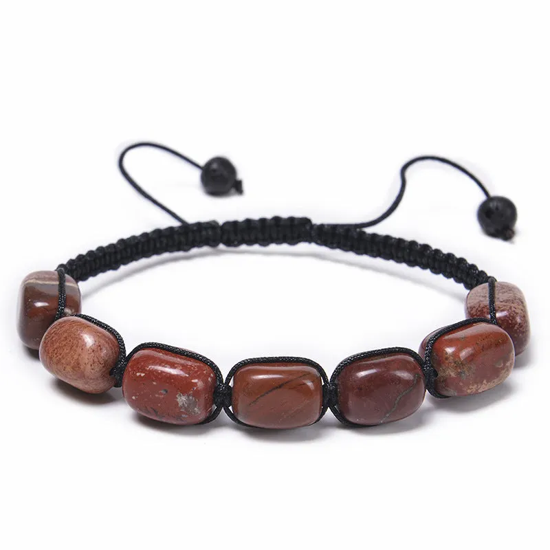 Wholesale Colorful Natural Stone Handwoven Tiger Eye Stone Agate Crystal Bracelets Yoga Bracelets