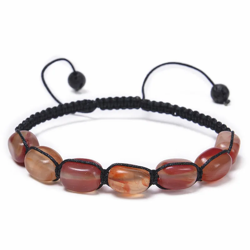 Wholesale Colorful Natural Stone Handwoven Tiger Eye Stone Agate Crystal Bracelets Yoga Bracelets