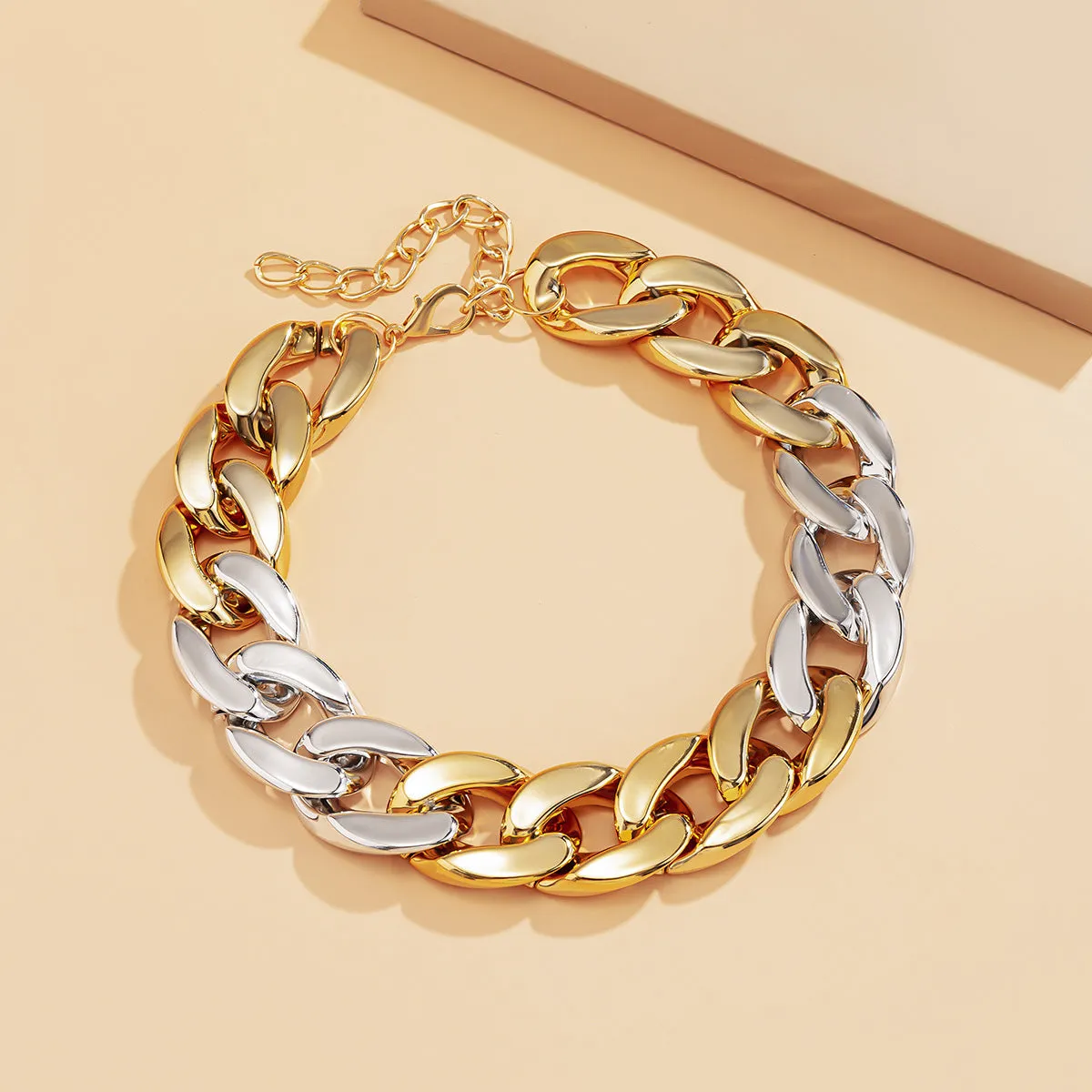 Wholesale Jewelry Aluminum Trendy Stitching Simple Necklace