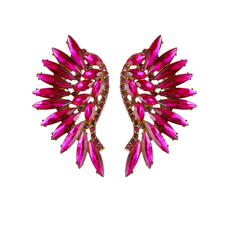 Wholesale Vintage Super Sparkling Diamond Wing Earrings