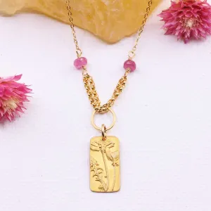 Wild Poppies - Delicate Gold Pendant Necklace