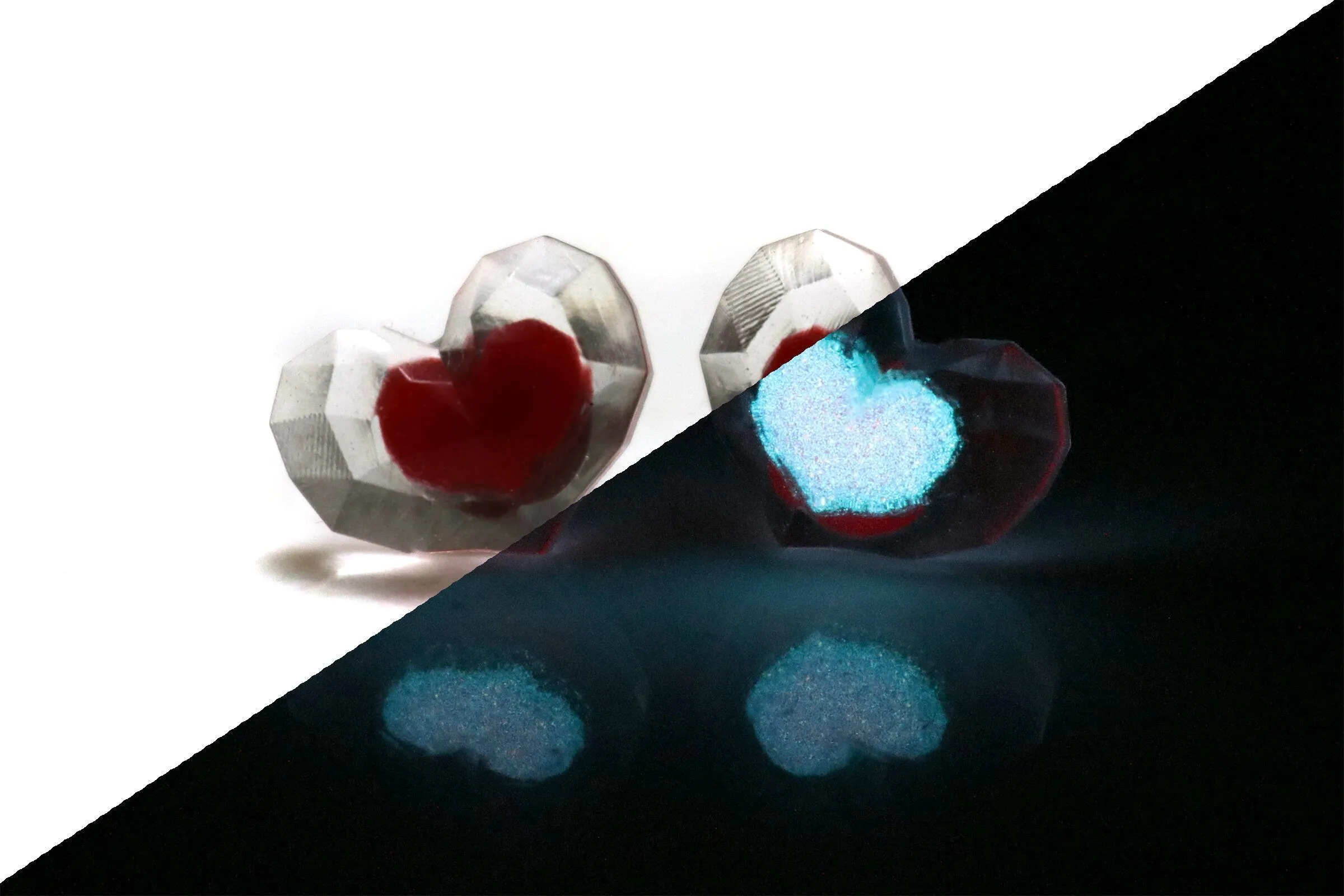 Zelda Heart Container Glow in the Dark Earrings Pair - Legend of Zelda